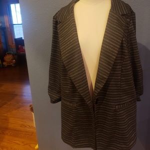 Maurices single-breasted black & silver blazer 2X